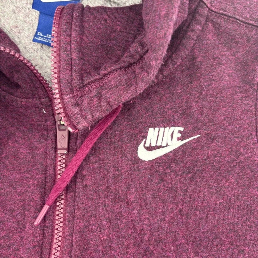 Vintage Nike Full Zip Womens XS Plum Heather Shawl Collar Fleece‎ Blue Label
